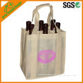 6 pack promotion recycled non woven wine bottle bag,reusable wine bottle bag
